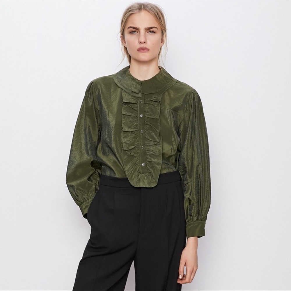 Zara Ruffled Shirt - Picture 2 of 12